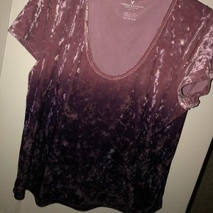 American Eagle Pink/Purple Ombré Velvet Shirt